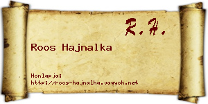 Roos Hajnalka névjegykártya